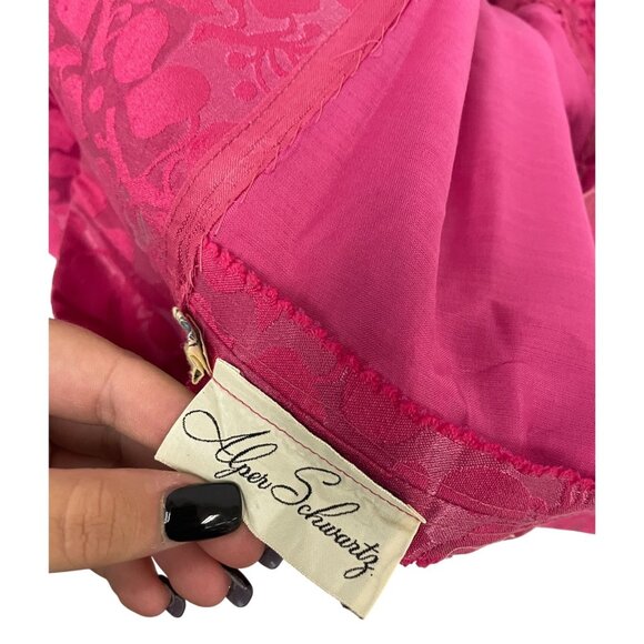 Vintage Alper Schwartz Womens Dress Jacket Set Small Pink Jacquard Cocktail 70s - Picture 10 of 15